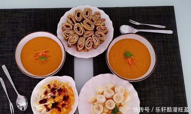 南瓜浓汤|两口子的6天不重样营养早餐，食物丰富做法简单，喜欢清爽的味道