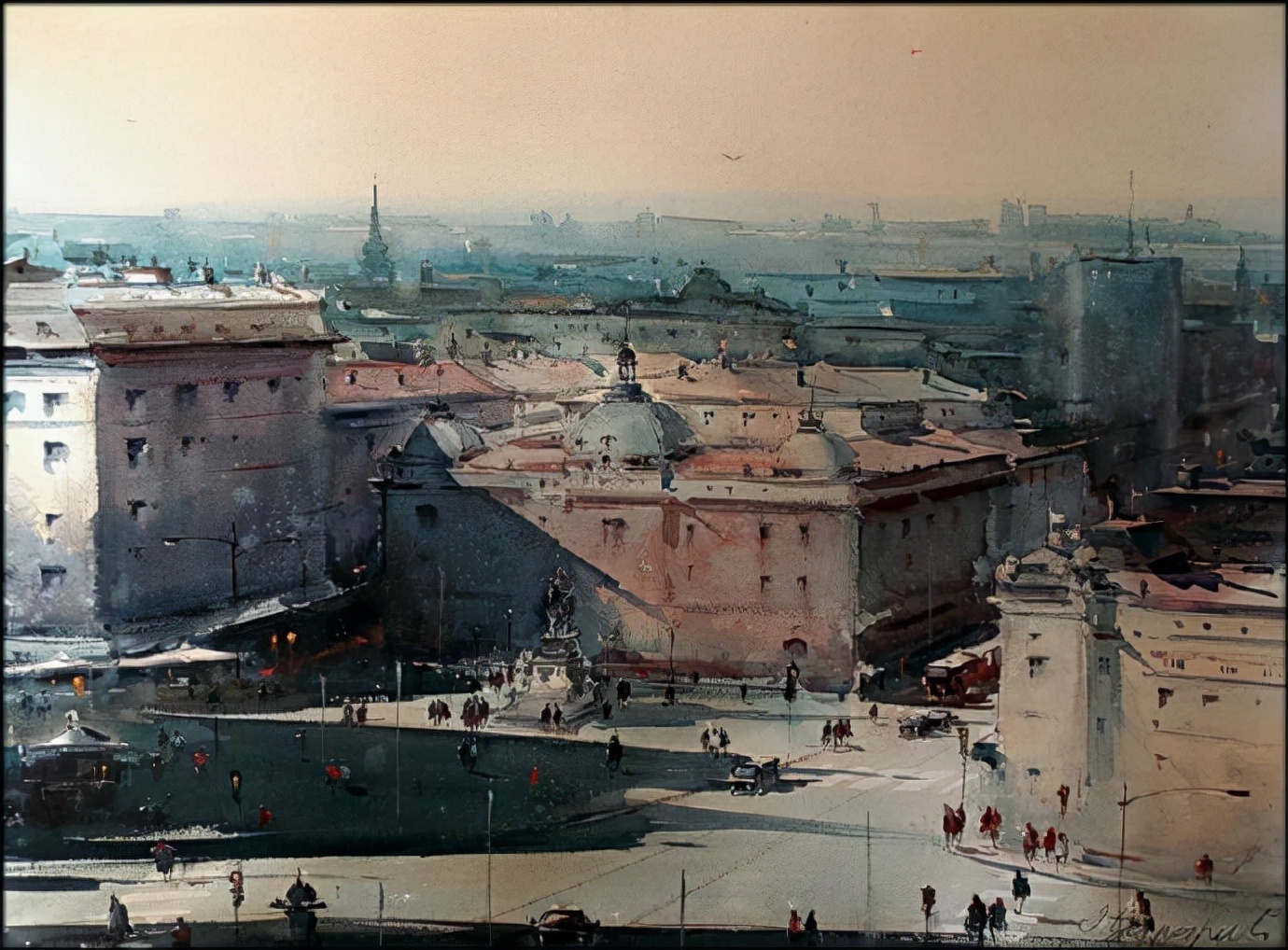 水彩画!水染的建筑与街道,塞尔维亚水彩画大师Dusan Djukaric作品(一)