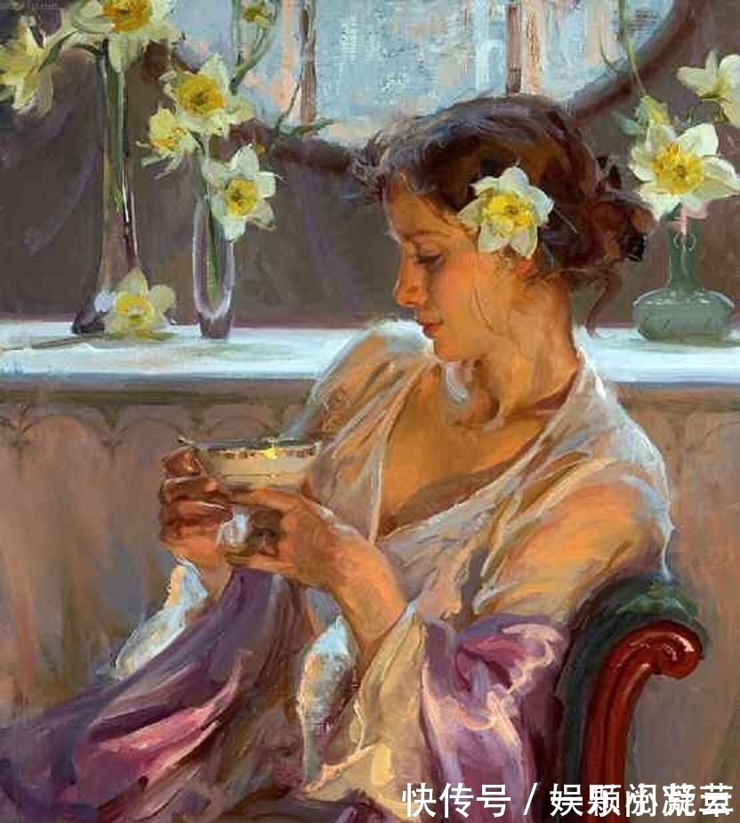 写实艺术#田园中的女人,如诗般的意境——美国顶级油画家丹尼尔的写实艺术