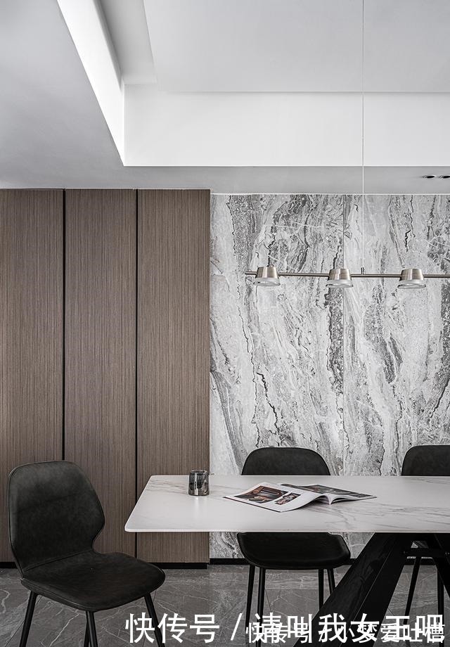 茶几处|180㎡大平层,现代简约+无主灯设计,客餐厅精致有格调!