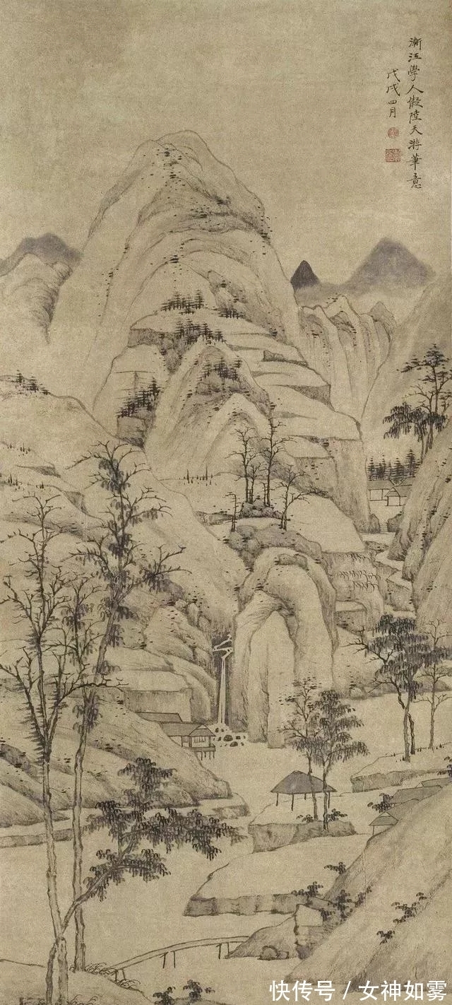 孤寂@长日静坐空潭,月夜孤啸危岫|弘仁山水画精选