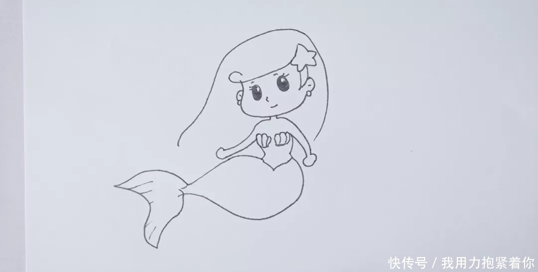 简笔画|简笔画:美人鱼,五分钟学会,卡通人物