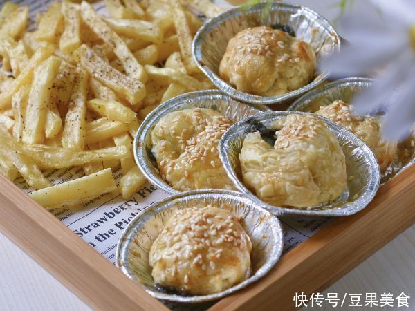 外皮酥脆，内馅爆浆|空气炸锅版烤蛋挞皮汤圆 | 安冉