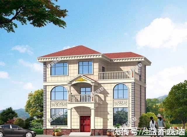 外墙面|客厅挑空设计,适合南方农村的别墅户型,第一栋进深7米多!