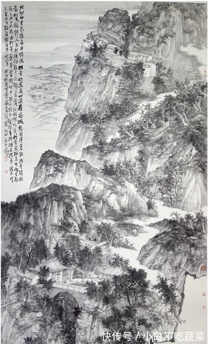 水墨#书画一体,意蕴无尽|白云飞水墨山水画