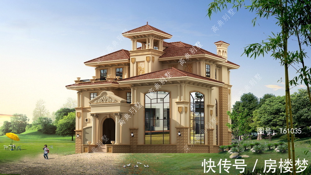 罗马柱|三层欧式别墅，整体设计高端上档次，配色搭配舒适自然。