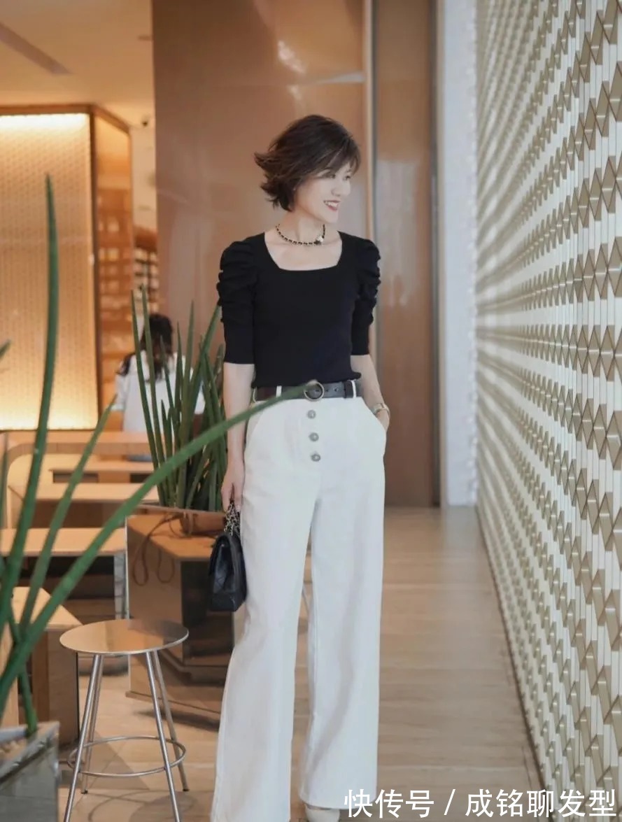 阔腿裤|五六十岁的女人尽量少穿打底裤,这几种裤装搭配,时尚减龄显身材