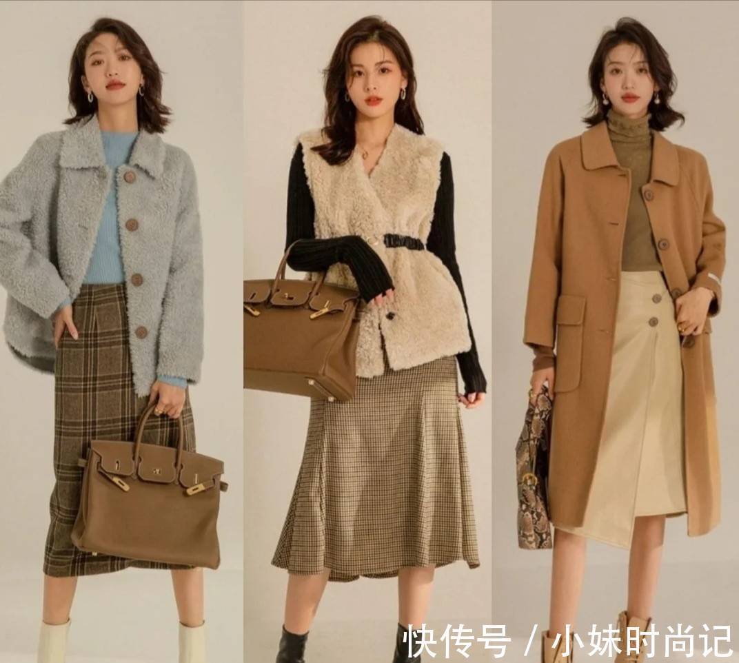 裤子|冬天穿“裤子”太普通了!时髦女人还是穿“半裙”,温婉动人