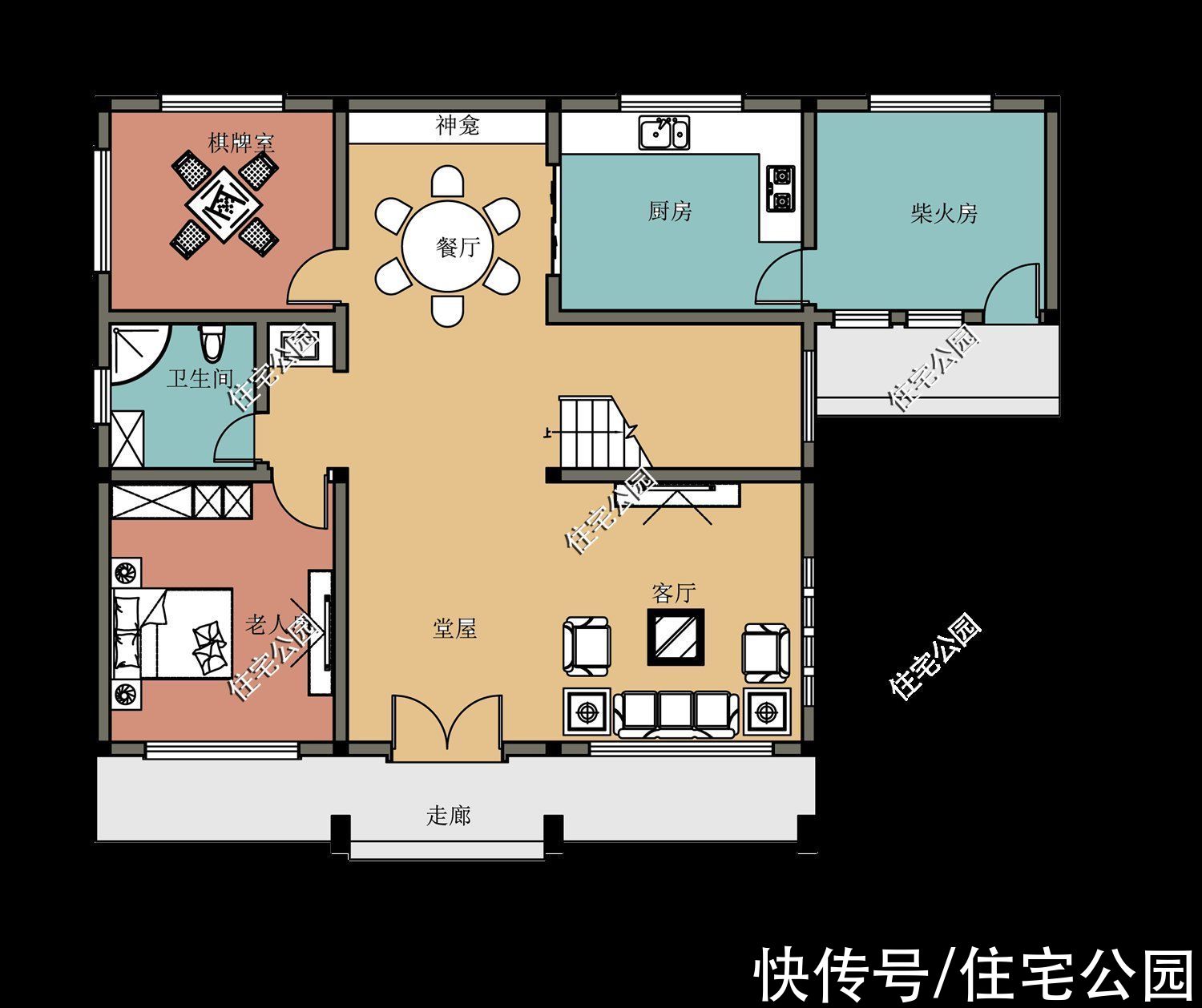 棋牌室|推荐10套带棋牌室的农村住房，农村住房这样建，舒适又安逸