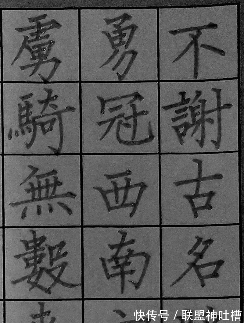 书友$好功力!用柳体,写硬笔书法!