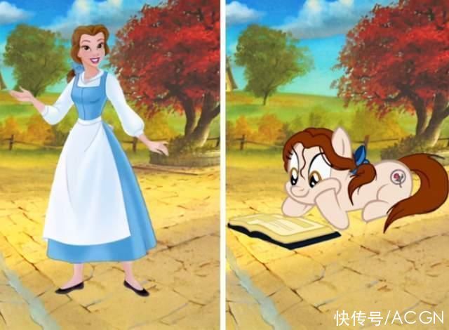 迪士尼公主|在画师大佬笔下,迪士尼公主和彩虹小马顺利“合体”,感觉好可爱