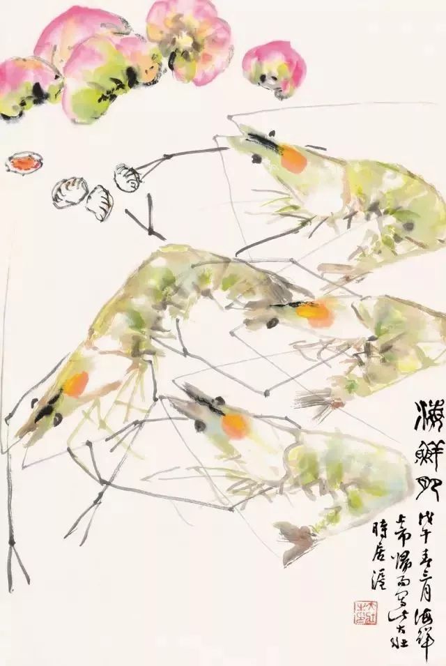 华新罗&张大壮：人淡如菊，以“没骨法”画虾，自创一格