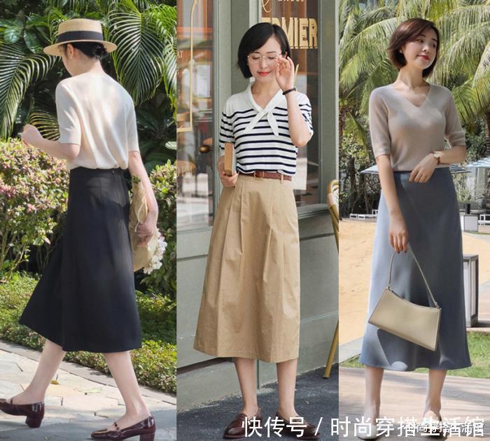 搭配|被这位博主惊艳了,这么穿“针织衫+半裙”,简简单单就很气质