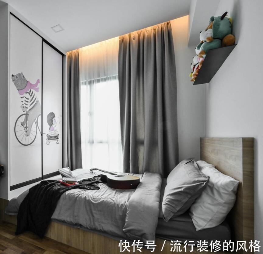 床尾|111㎡用黑白灰装出大宅范,岩板和灯带的碰撞,不小心溢出高级感