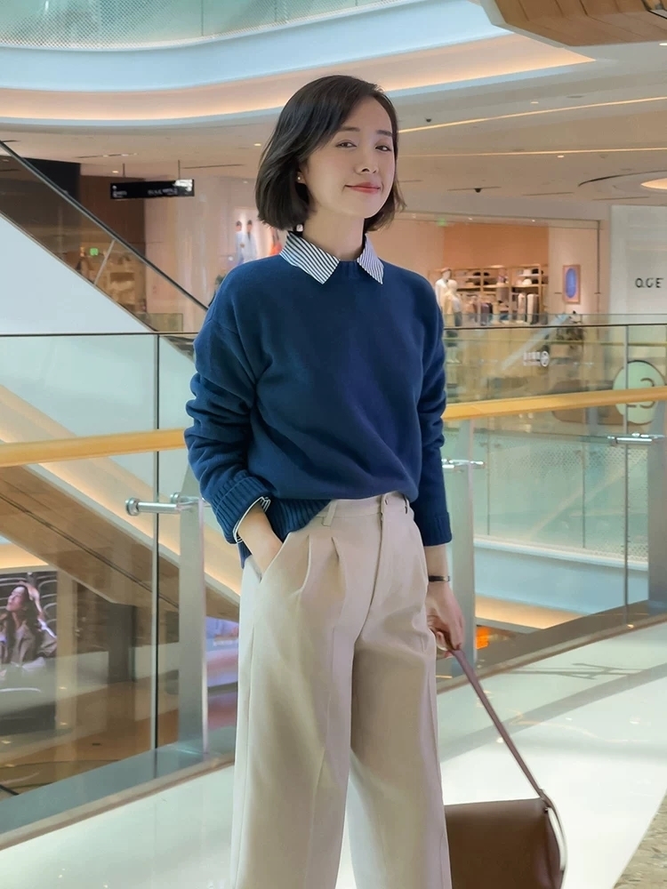 半身裙|30+女性秋后降温怎么穿?毛衣针织衫配牛仔裤高级减龄,温柔优雅