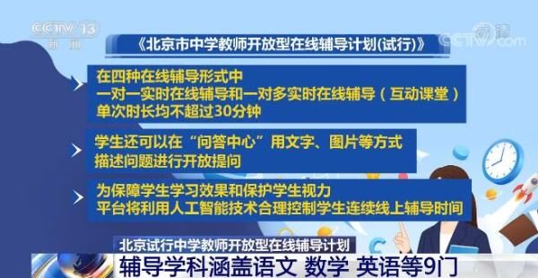 北京市中学|北京试行中学教师开放型在线辅导计划 含一对一等四种辅导形式