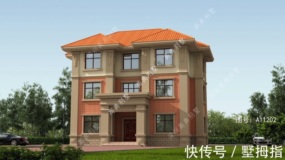 欧式|这款欧式三层别墅,适合在乡下建,一起来看看吧。