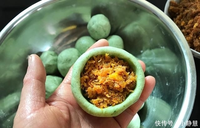 南瓜叶|江南人从小吃到大的清明点心,换了此馅,竟成了网红!