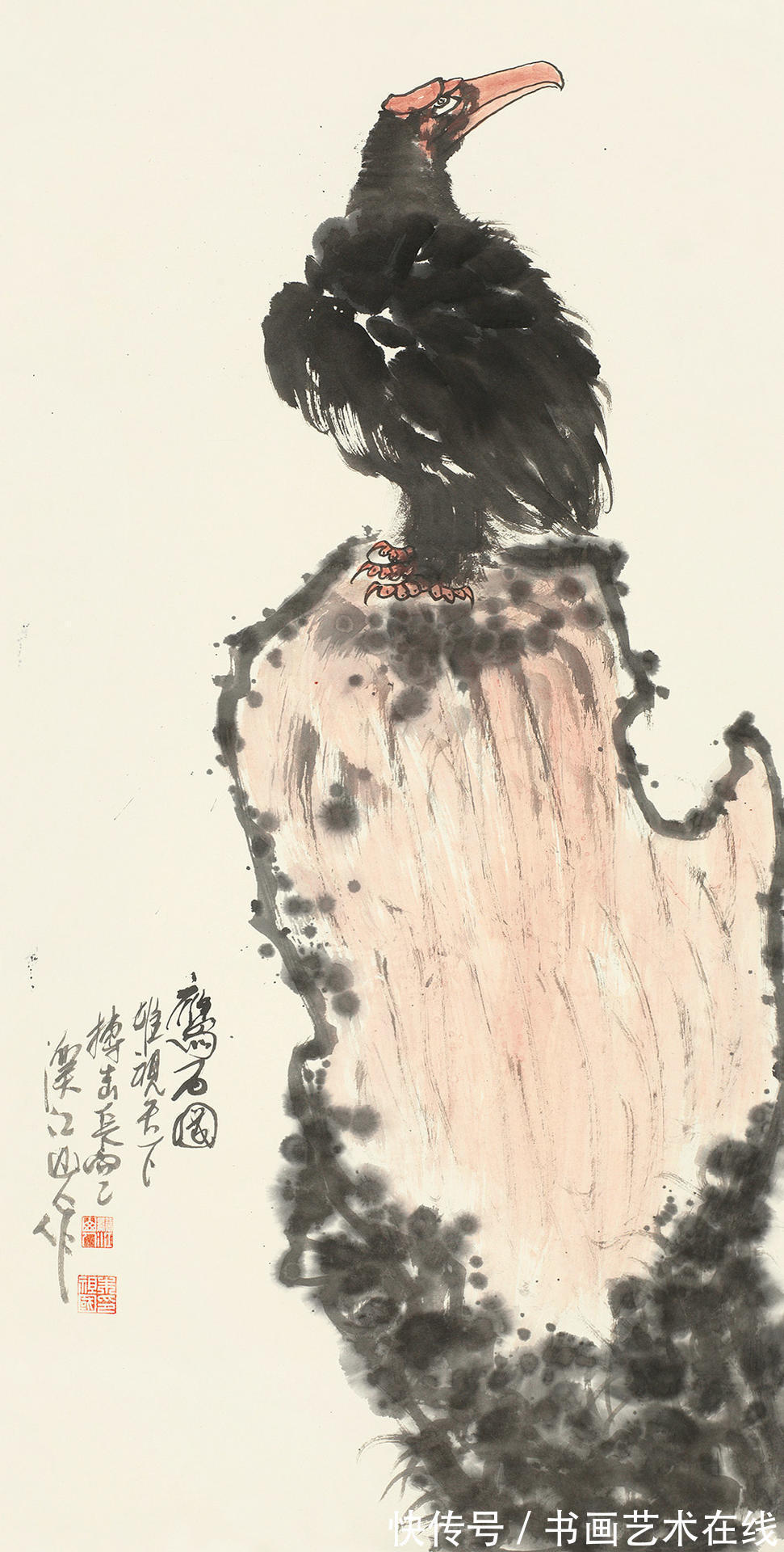 潘基文@国画家朱祖国又一幅佳作《鹰石图》在上海匡时秋拍开拍