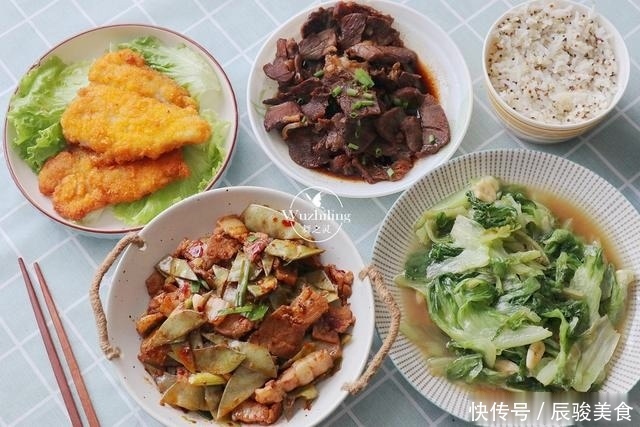 晒晒一家三口的午餐,有肉有海鲜,热量低营养足,全家都爱吃