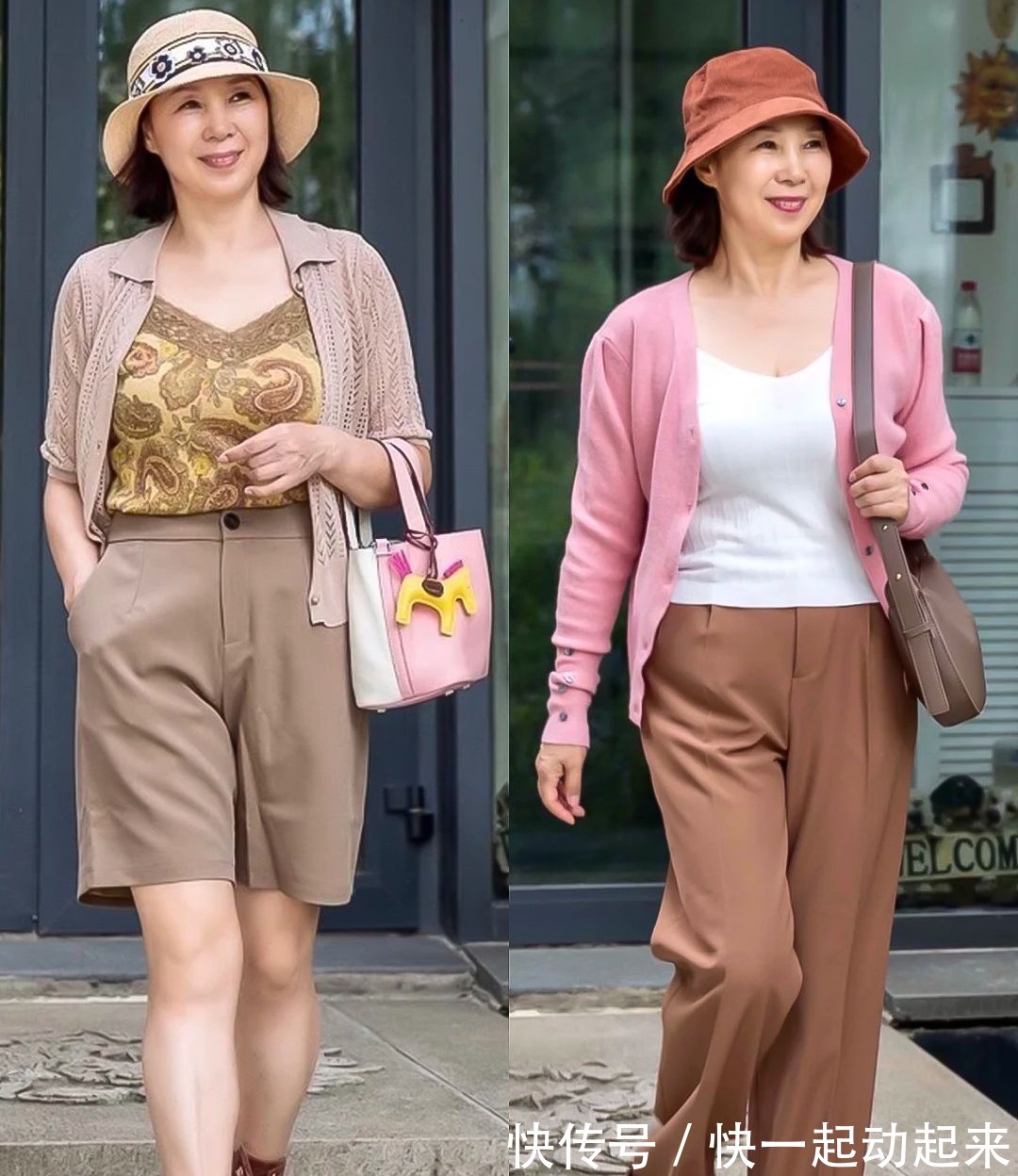 针织开衫 60岁微胖阿姨的穿搭真养眼,简单随意还显瘦,优雅时尚又显年轻