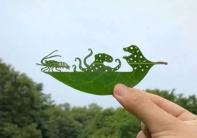 ?艺术家真会赚钱，把捡来的树叶简单雕刻后，价值翻了几百倍