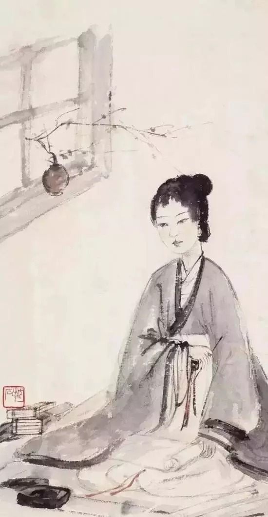 兰亭修禊图|傅抱石如何用笔下的“勾魂三绝”画活历史仕女画的?