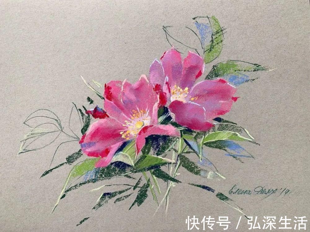 作画#太疯狂了！原来用粉笔画画，也可以这么美，简单几招教你，美到邻居羡慕嫉妒