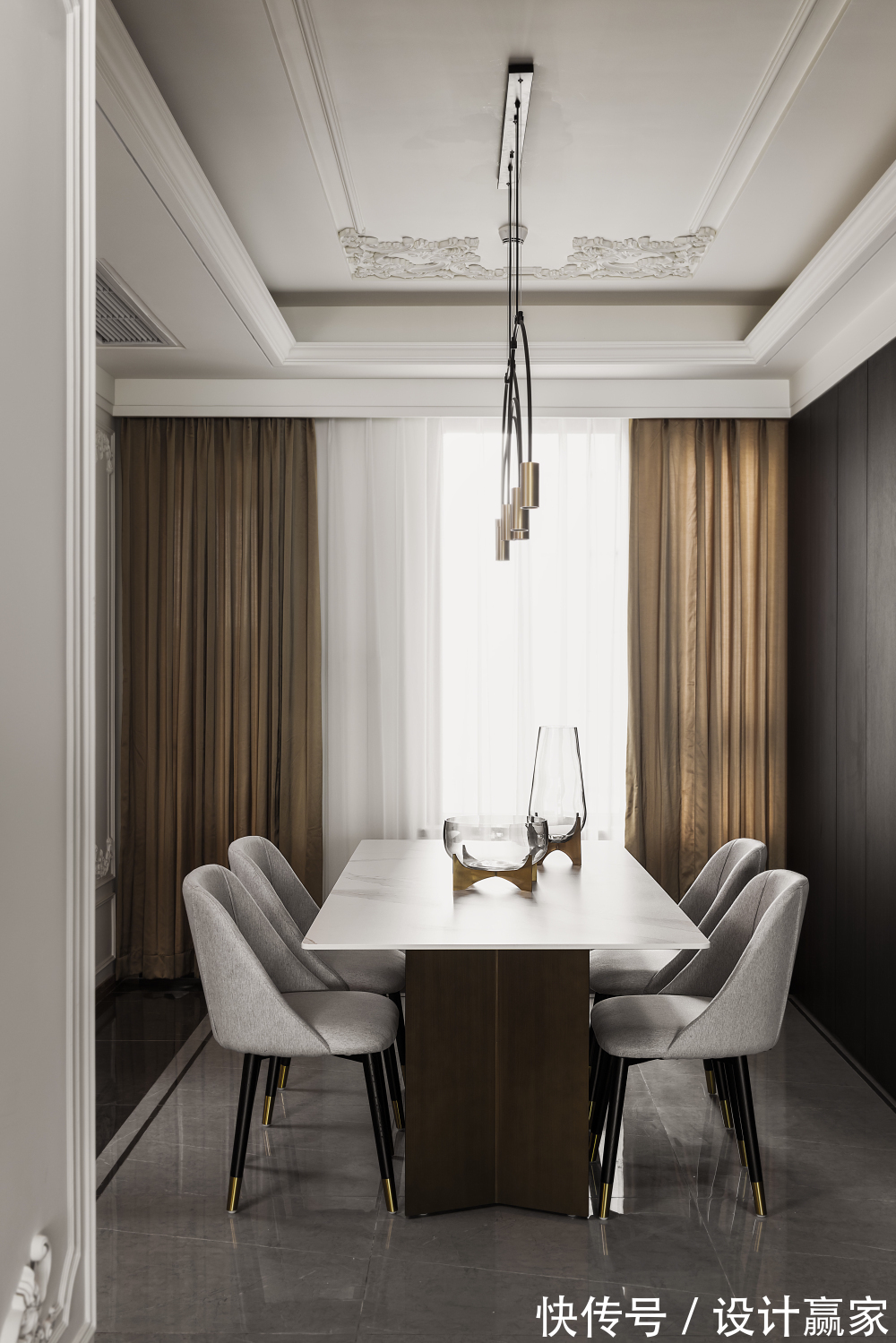 欧式|161㎡精致优雅四居，浪漫酒红+轻奢金，演绎欧式文艺范