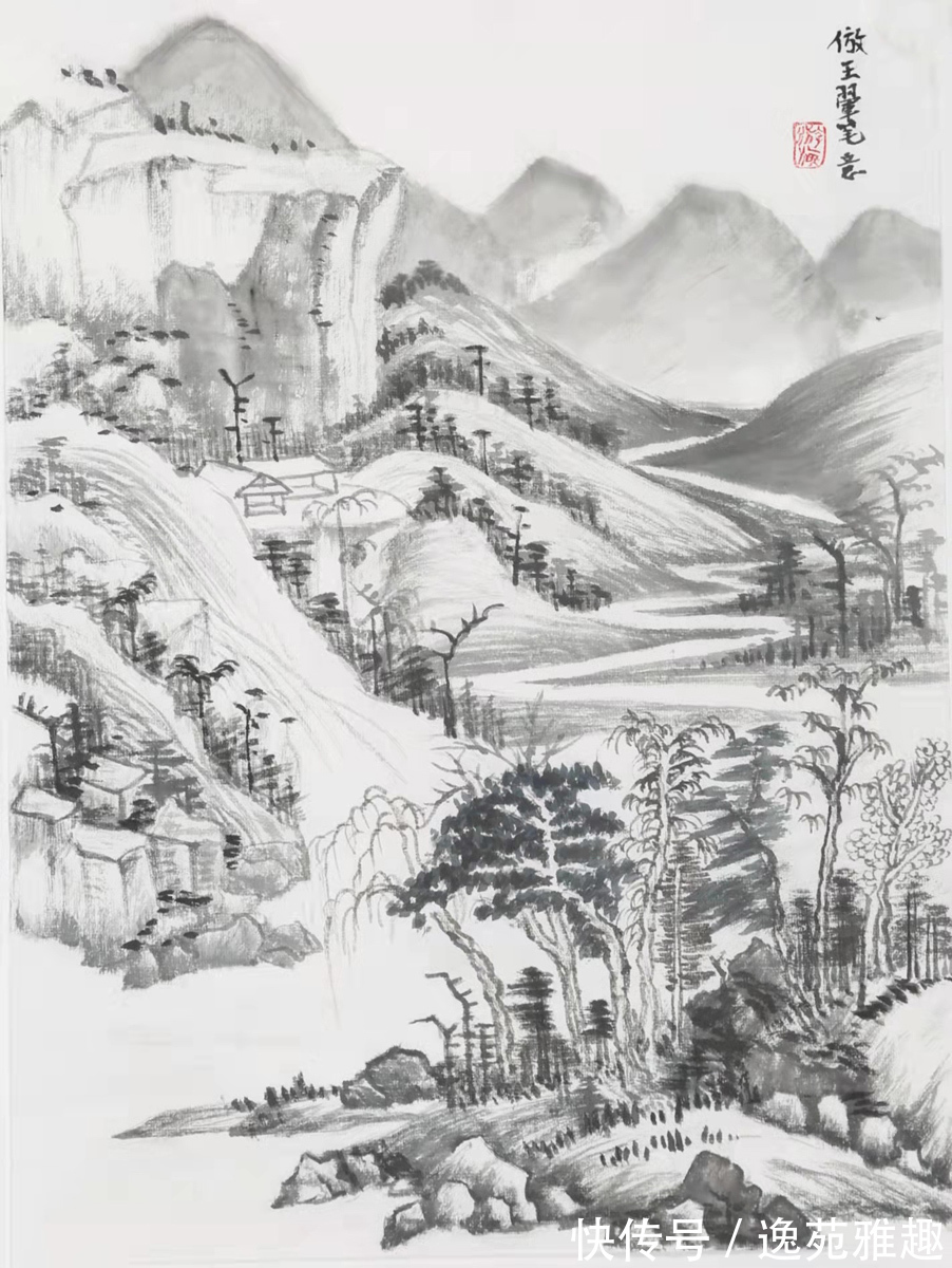 古典#「作品欣赏」山里人的水墨丹青,古典山水传承画家游海作品赏析