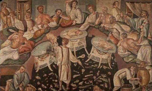 潜藏着|作为罗马人饮食文化的重要一环,“饮宴”背后潜藏着的政治逻辑