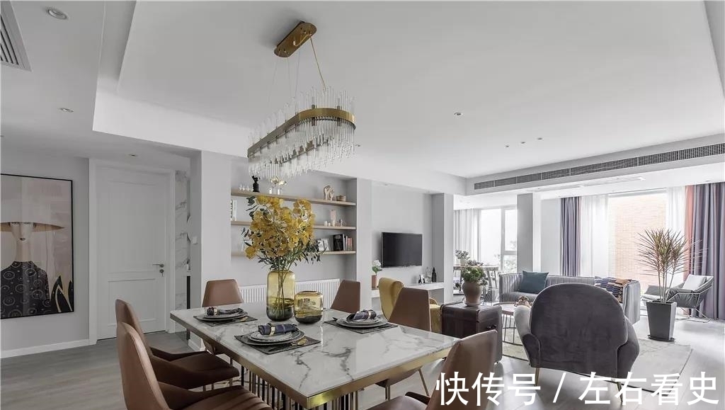 轻奢风|140平户型,现代轻奢风,精致又舒适