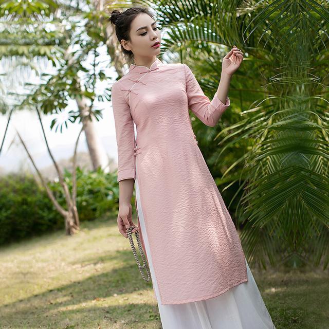 蕾丝 汉服旗袍,代表中国茶文化,穿上品味茶人生