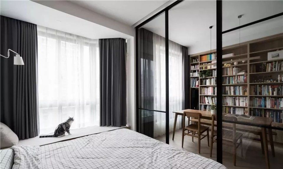 书房|45㎡日式单身公寓，不仅拥有阳光大书房，还有步入式衣帽间！