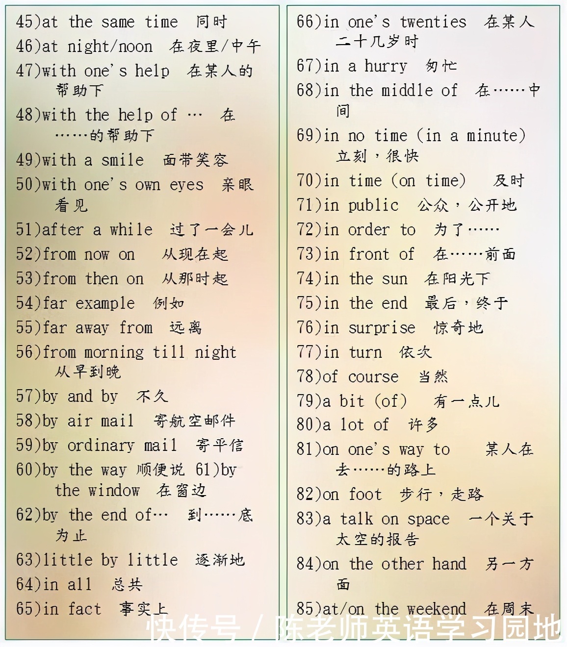 词组|初中三年都在考的320条重要英语词组，抓紧时间背起来！