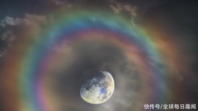 美丽的月晕带来新一年吉祥祝福,千张照片合成不一样的月球
