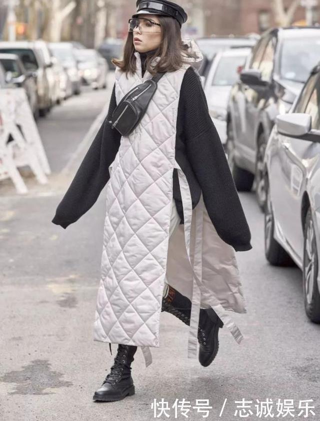 今年流行一种穿法，叫“绗缝棉服+靴子”，保暖不显臃肿，真美