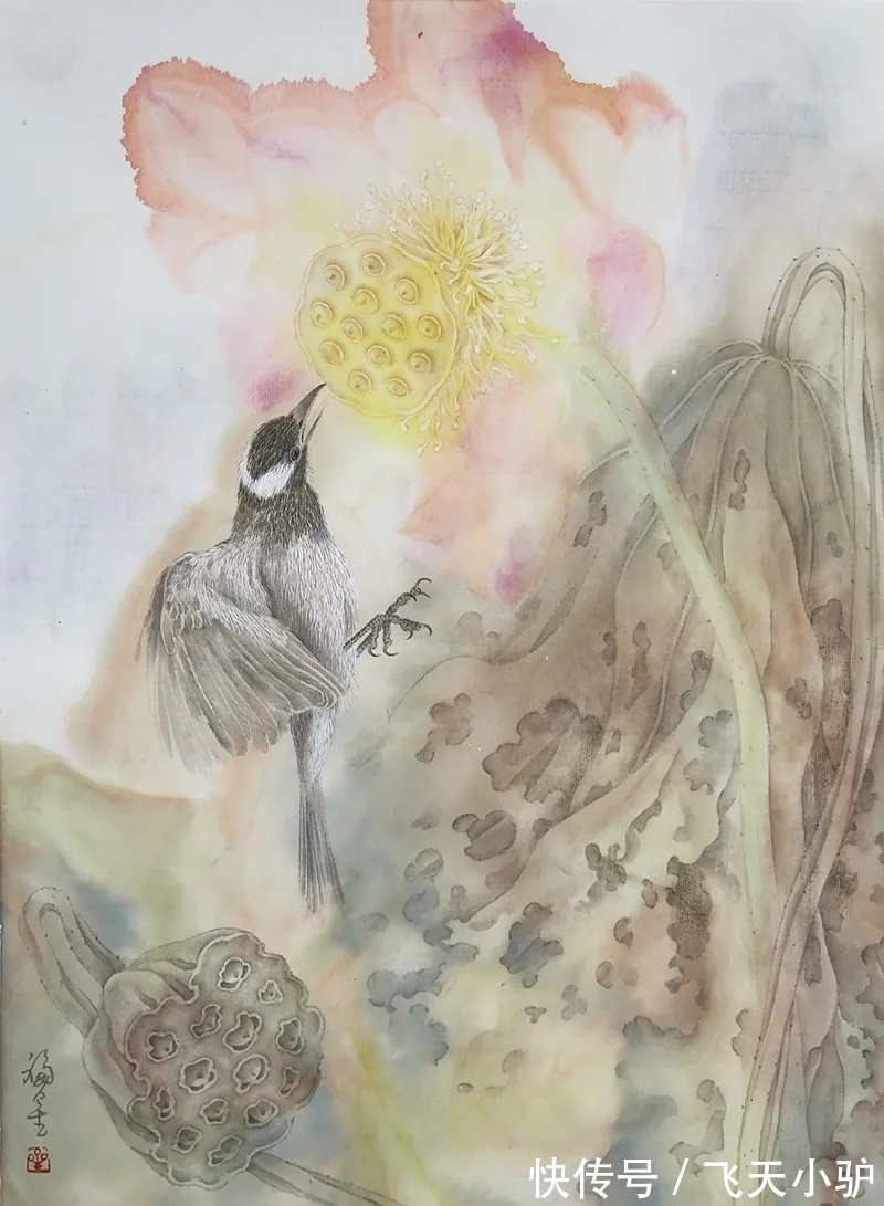 写意花鸟画$他从当代水墨回归传统花鸟画,情境夺人!