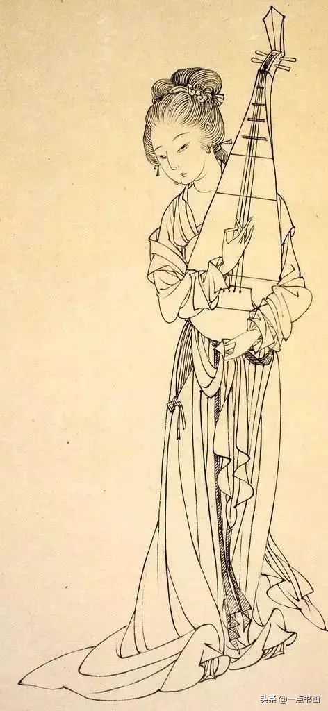 白描！他的白描被评为“当代第一”，画仕女独辟蹊径