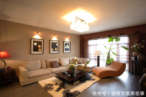 书房|101平混搭设计客厅吊顶整体做了装饰处理，艺术感十足
