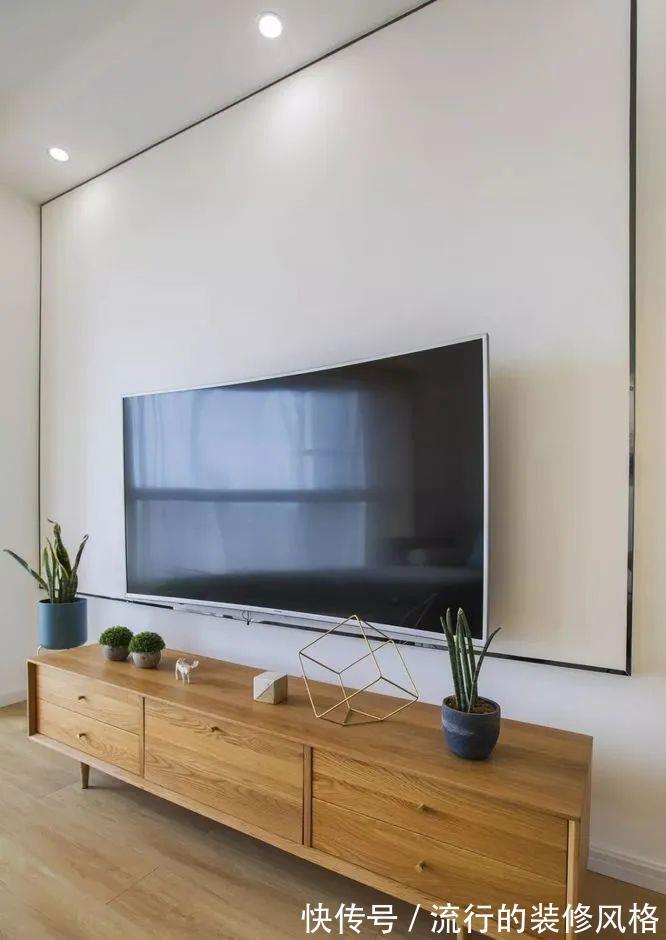 电视屏幕|110㎡简约新房,装修花了8万,完工效果超棒!