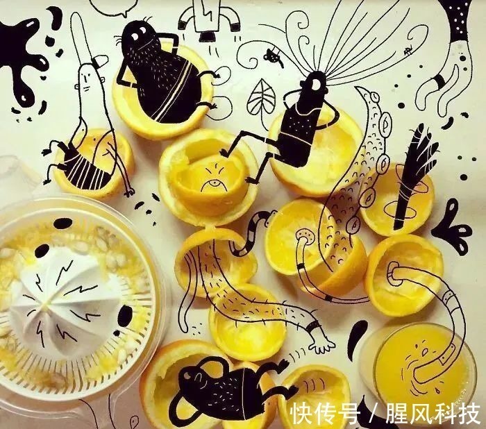 插画#拥有“魔法”的插画家,用几笔涂鸦,将沉闷的照片变得趣味十足