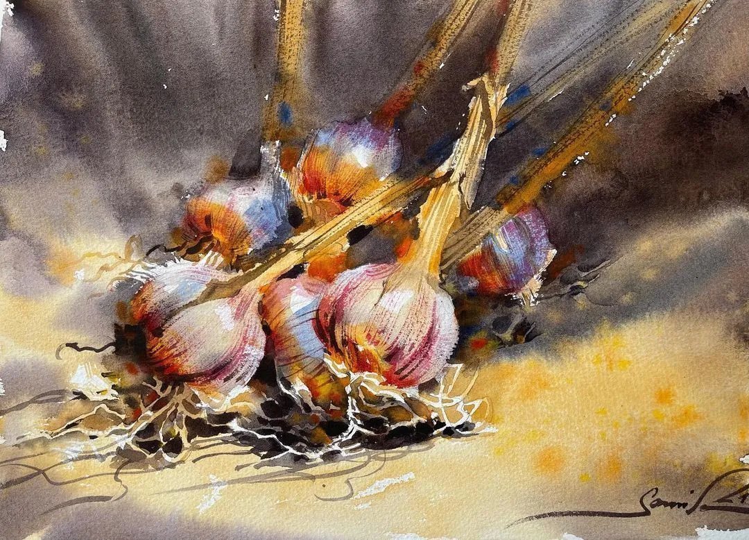 水彩@世界前100名的美女画家,作品深入人心,刚刚画完就被收藏