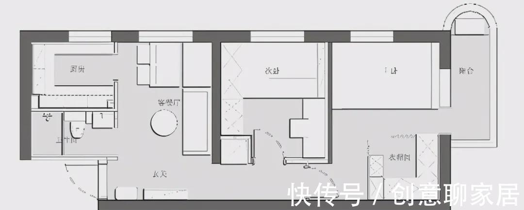 玄关|套内46㎡老破小，面积虽然不大，却挤出两室一厅，不仅好看还省钱