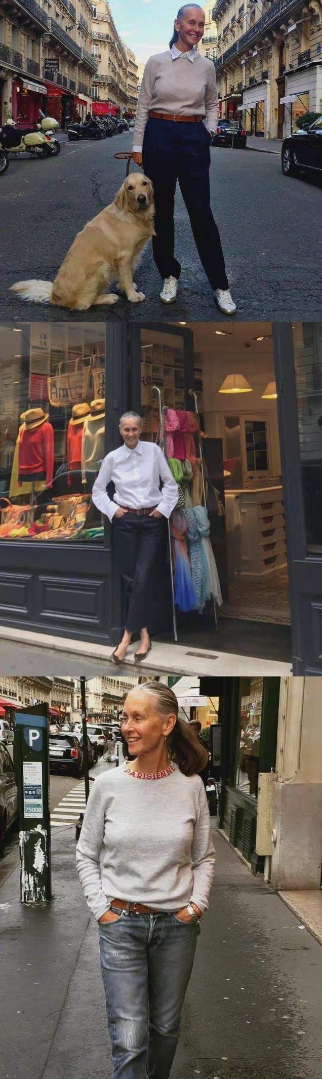 时髦性|60岁奶奶这样穿,优雅时髦不花哨,扎马尾露额头帅气不像奶奶