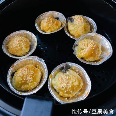外皮酥脆，内馅爆浆|空气炸锅版烤蛋挞皮汤圆 | 安冉