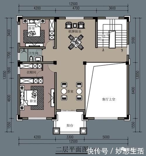 造价|面宽12.5米就能建成5室1厅带书房和茶室的三层大别墅,老家有宅基地真是太好了