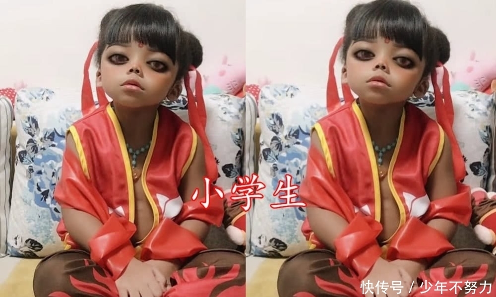 哪吒仿妆有点帅?小学生已经够还原了,看到大学生:放过双眼吧!