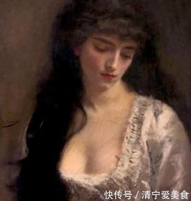 肖像画！花容月貌般的法国女性人体油画，眉梢眼角藏秀气，声音相貌露温柔