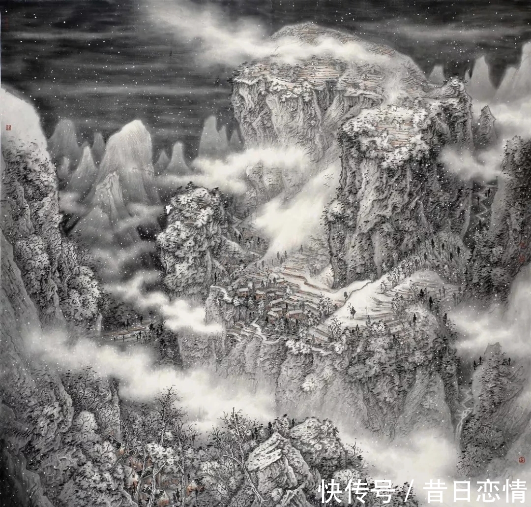 山水画|云飞霞蒸|郭清杰山水画